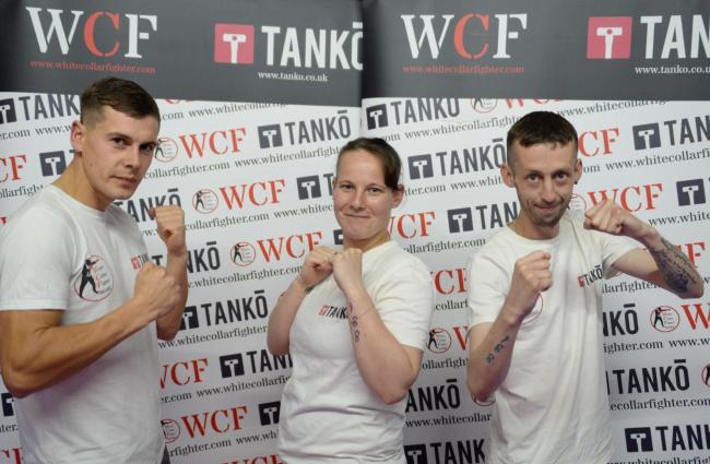 FUNDRAISERS: From left Kieran Melia, Sarah Myatt and Jamie Dickinson will be stepping in to the ring